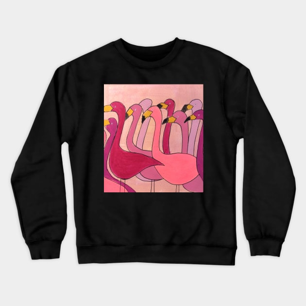 Pink Flock Crewneck Sweatshirt by MyCraftyNell